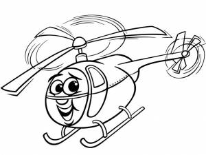Раскраска вертолет улыбается
