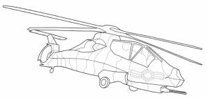 Военный вертолет раскраска