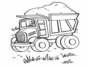 Раскраски Раскраска Спецтехника для мальчиков, Раскраска Самосвал для мальчиков