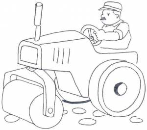 Раскраски трактор, Раскраска Трактор Спецтехника