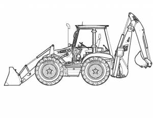 Раскраски Раскраска Трактор бульдозер трактор трактор