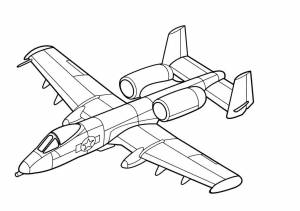Раскраска Военный самолет