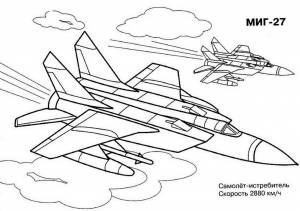 Раскраски Военный самолет