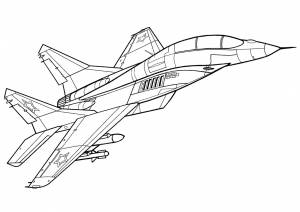 Раскраска Истребитель оригинально