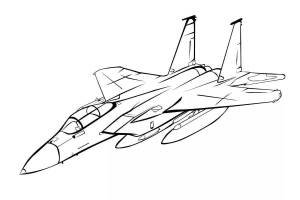 Раскраски Рисунок самолет военный