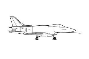 Раскраска Военный самолет-истребитель