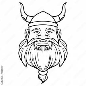 Black And White Viking with Beard