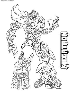 Раскраска Лидер десептиконов Мегатрон