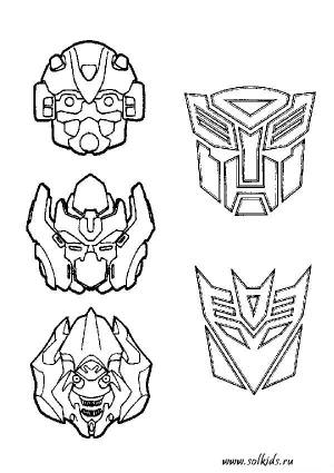 Раскраски Трансформеры 2 и 3  роботы прайм для мальчиков  онлайн   раскраски мультики трансформеров для детей
