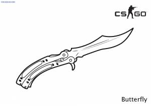 Раскраска Нож Бабочка