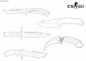 Раскраски Нож керамбит из стендофф 2