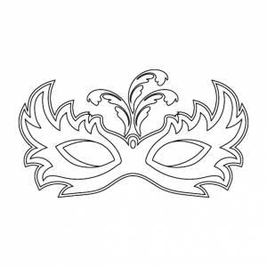Карнавальная маска, эскиз, штриховой рисунок