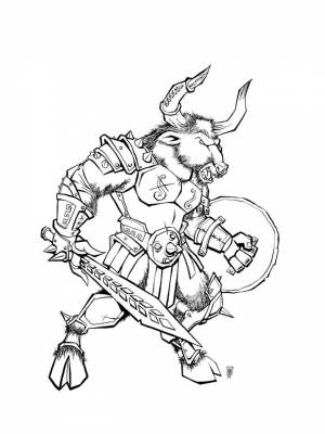 Раскраска Минотавр картинка  для девочек