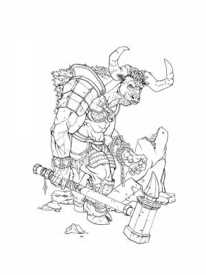 Картинка Минотавр раскраска для девочек