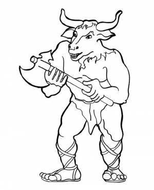 Минотавр рисунок раскраска