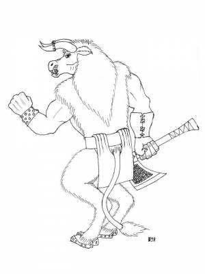 Раскраска Минотавр  онлайн