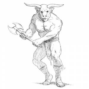 Миф о тесее и минотавре рисунок легкий поэтапно