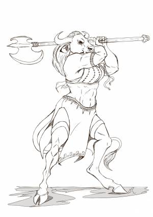 Минотавр рисунок карандашом