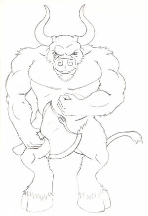 Минотавр карандашом рисунок