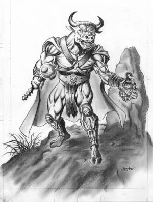Минотавр рисунок карандашом
