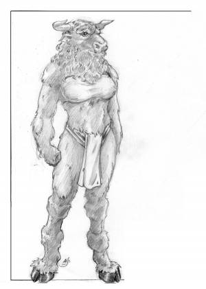 Минотавр рисунок легкий