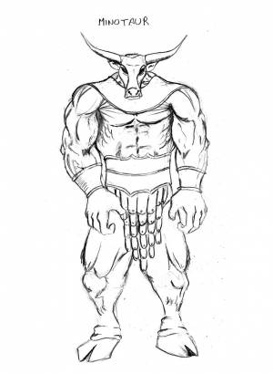 Идеи для срисовки тесей и минотавр карандашом легко поэтапно