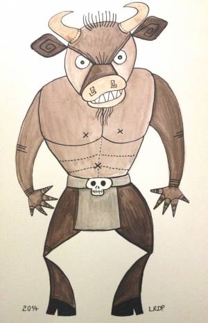 Нарисованные картинки с изображением Минотавра