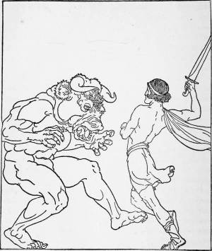 Раскраски Тесей и минотавр