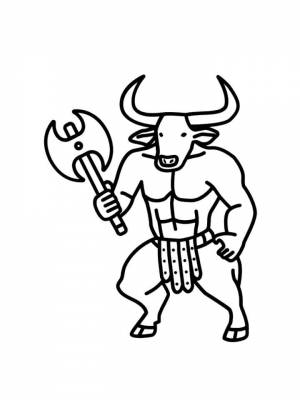 Картинка Минотавр  раскраску для мальчиков