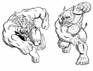 Раскраска Мир чудовищ в быту