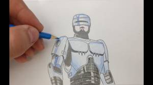 RoboCop, рисунок карандашом