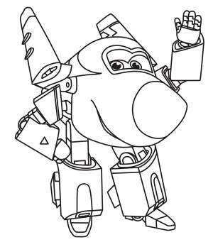 Super Wings Robocop Transformer Coloring Pages