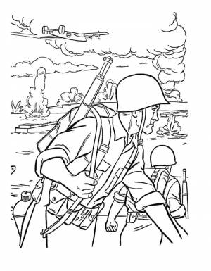 Раскраски солдат, Раскраска Солдатики Солдат