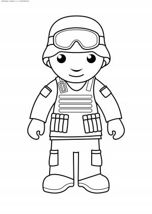 Раскраска Солдат