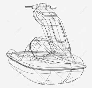 эскиз водного мотоцикла 3d PNG , скорость, велосипед, гидроцикл PNG рисунок для й загрузки