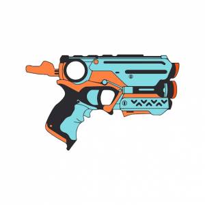 Вектор раскраски пистолета nerf
