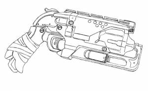 Раскраска Игрушечное оружие Nerf