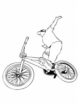Раскраска Трюки на велосипеде BMX