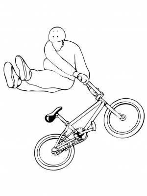 Раскраска Велосипедный трюк Bmx тейлвип
