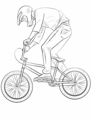 Раскраска Велогонщик BMX
