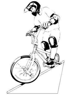 Раскраска Катание на велосипеде BMX