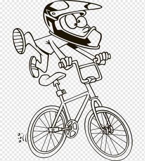 Раскраска BMX bike BMX racing Велосипед, Велосипед, белый, детский, велосипедная рама png
