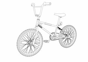 Эскиз велосипеда bmx со словом bmx спереди