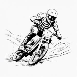Bmx racing милый кавайи, нарисованный вручную милый раскраски кавайи линия искусства