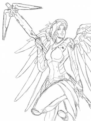 Mercy from Overwatch Fan Art [Process Drawing]