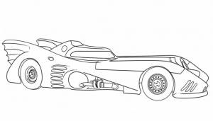 Раскраска Бэтмобиль