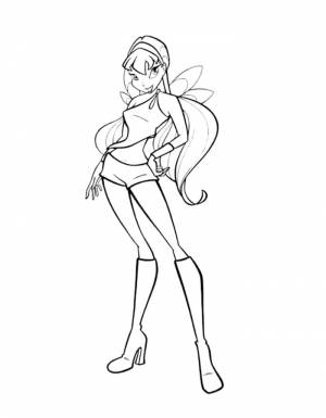 Раскраски краски, Раскраска Винкс Стелла Клуб Винкс Winx club