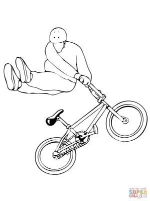 Раскраска Велосипедный трюк Bmx тейлвип
