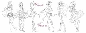 Раскраски Блум, Раскраска Муза текна и блум из мультфильма winx Винкс