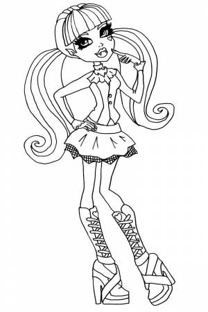 Раскраска Дракулаура дочь Дракулы из Монстр Хай
